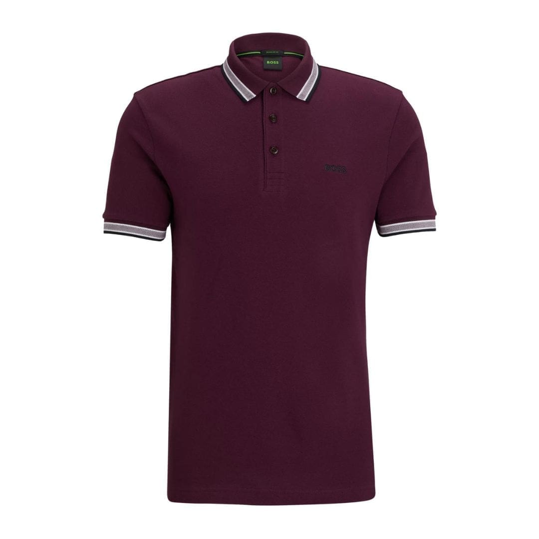 Hugo Boss Paddy Golf Polo Shirt (Dark Red) - Golf Star Direct | Golf ...